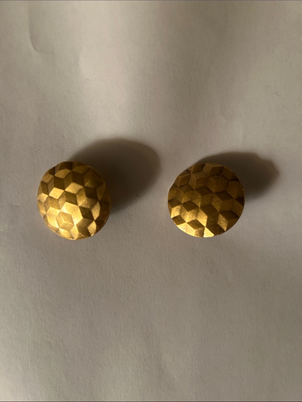Vintage Yves Saint Laurent Gold Textured Round Clip-On Earrings